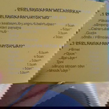 Perlengkapan Melahirkan