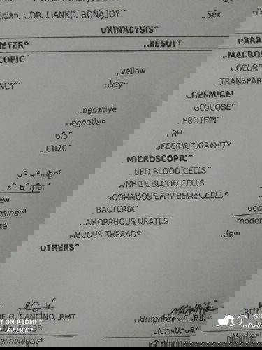 Yan yong result ko sa urin ko kso hnd aq binigyn ni OB ng gamot sa bacteria sbi nya ma wash out lng