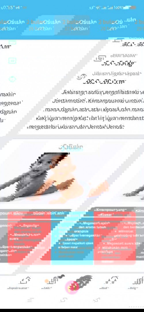 Perkembangan bayi yg nyata dan TAP