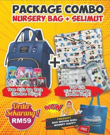 PAKEJ COMBO NURSERY BAG + SELIMUT