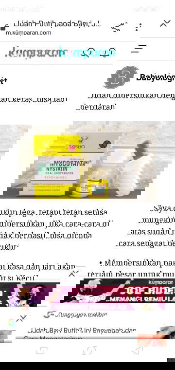 Obat putih2 lidah bayi