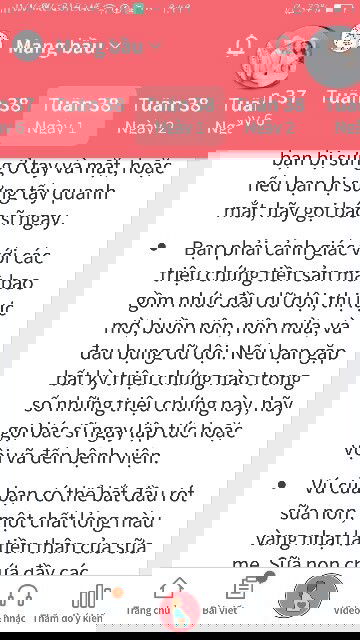 Em gặp các triệu chứng trên,có sao hông ạ