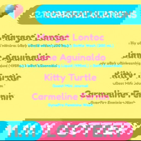 11.11 LOTTERY Winners