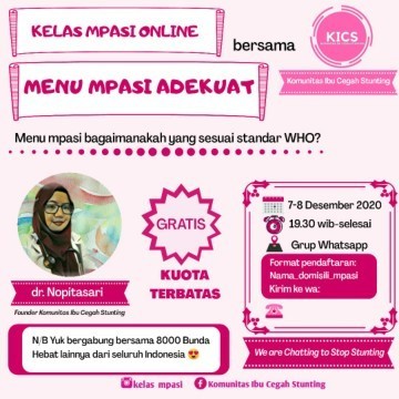 KELAS MPASI ONLINE (Close 5 Des 2020)