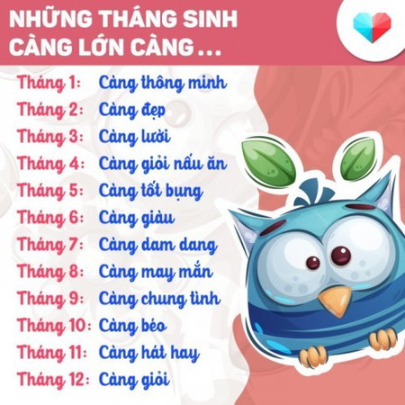 Những tháng sinh càng lớn càng