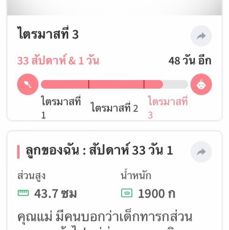 อยากรู้ว่าน้ำหนักน้องตอนนี้