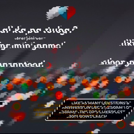 Para sa mga hirap makatulog...