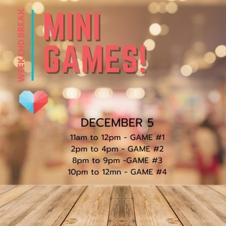 DECEMBER 5 - Saturday Games!