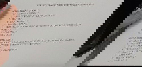 Perlengkapan yang perlu dibawa saat persalinan