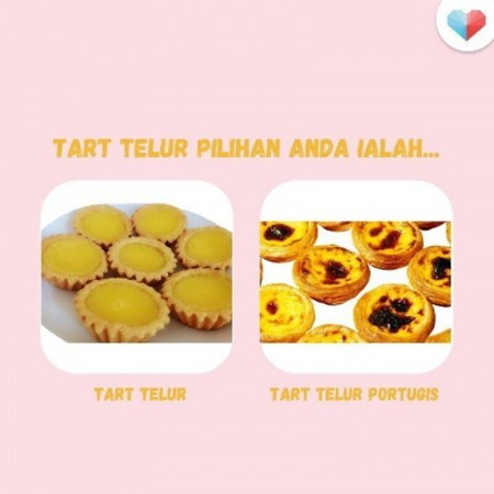 Tart Telur kesukaan anda yang mana?