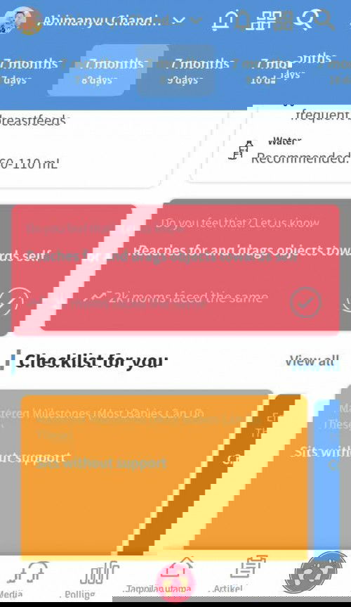 Info perkembangan baby di TAP