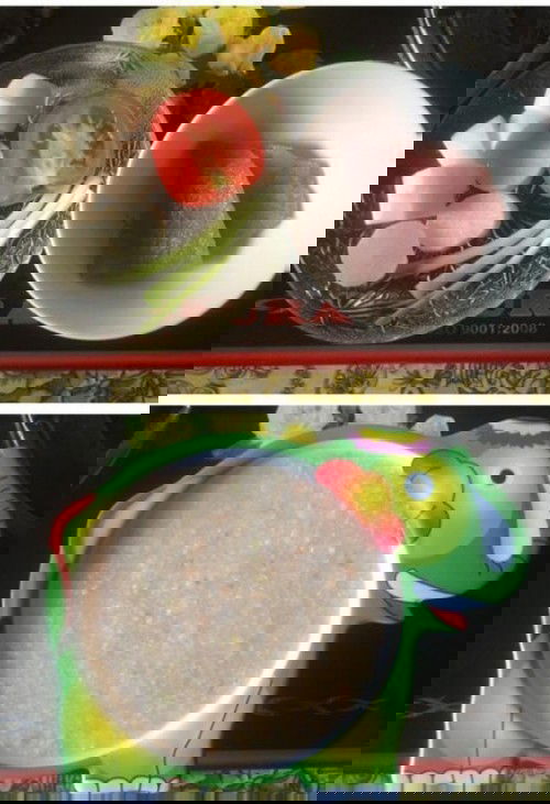 Cháo thịt heo - củ cải - cà chua