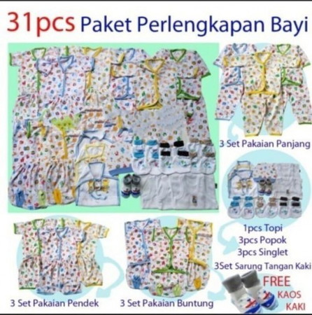 Jual paket perlengkapan bayi 31 pcs free ongkir jawa