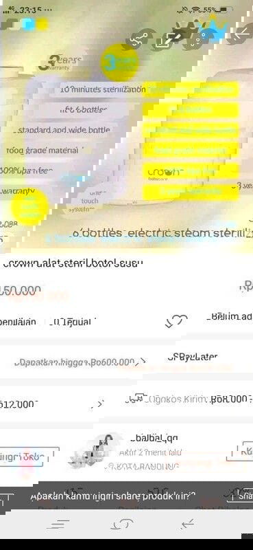 Jual crown alat sterit botol susu