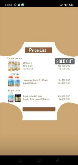 Suplemen kesehatan Clover Honey