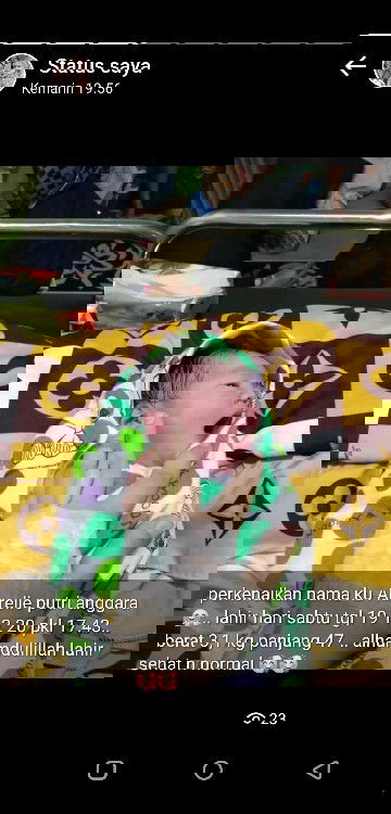 lahir lebih awal dari hpl..  
alhamdulillah.. ❤