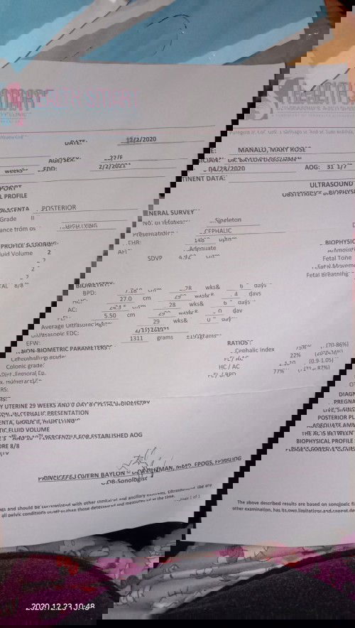 Result ng ultrasound