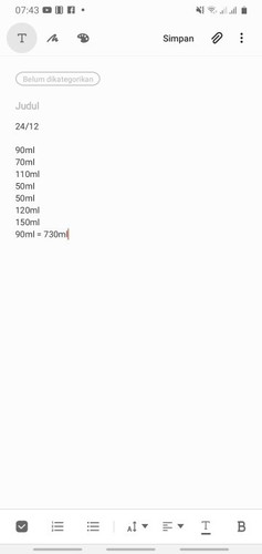 Hasil pumping perhari