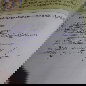 Hasil usg di buku kia