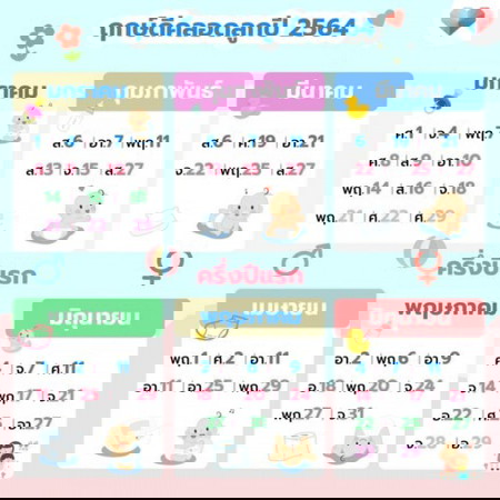 ❤️🎉ฤกษ์ดีคลอดลูก ครึ่งปีแรก 2564