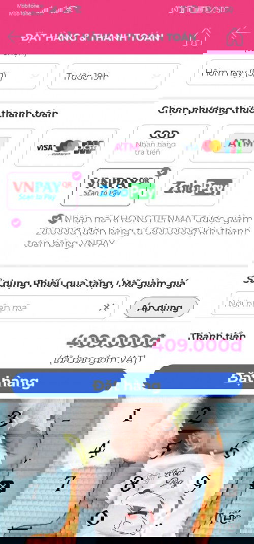 Mua hàng ở Con Cưng thanh toán vnpay