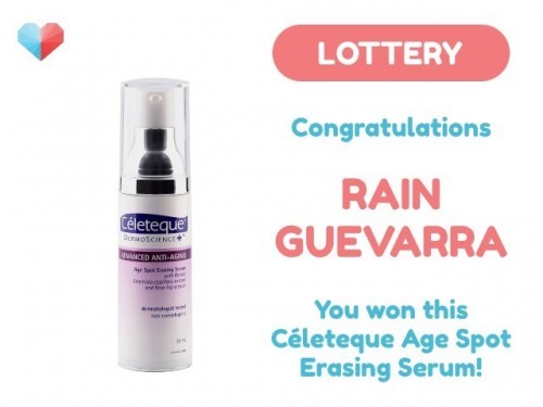 WINNER Announcement: Céleteque Age Spot Erasing Serum Lottery