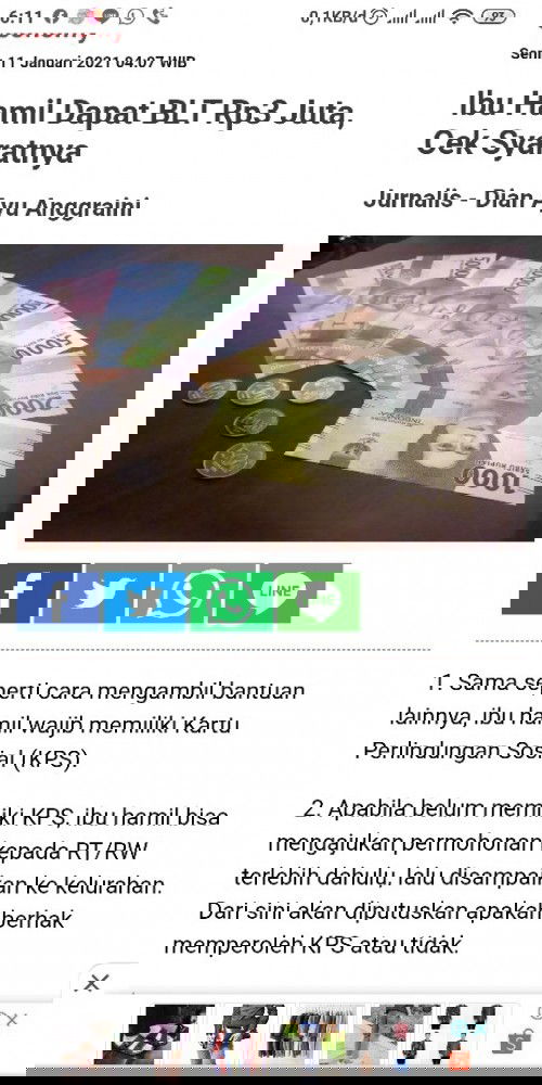 Bantuan BLT bagi ibu hamil dan balita