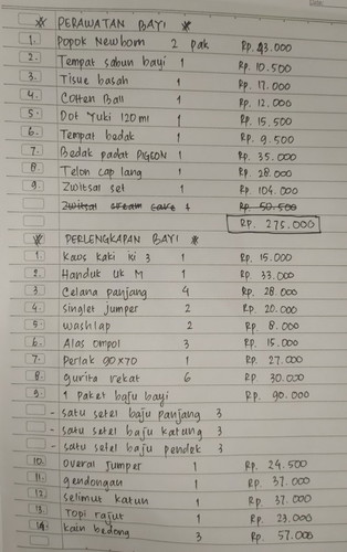 PERLENGKAPAN BABY NEWBORN