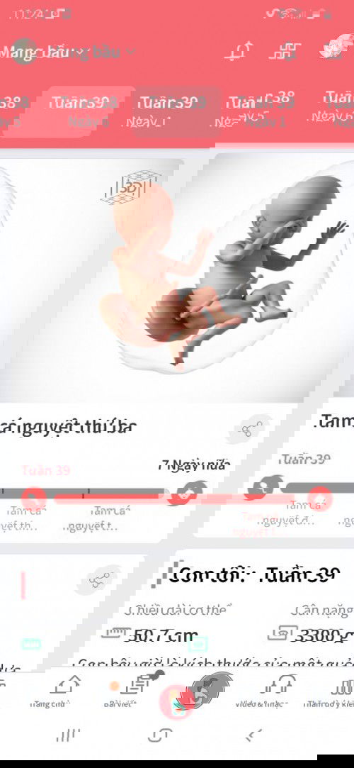 Bầu 39 tuần bụng chưa tụt