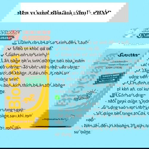 Trẻ bú mẹ hoàn toàn, bị tiêu chảy, phân màu vàng lẫn nước nâu, đang sử dụng men Biogaia lọ thuỷ tinh ạ