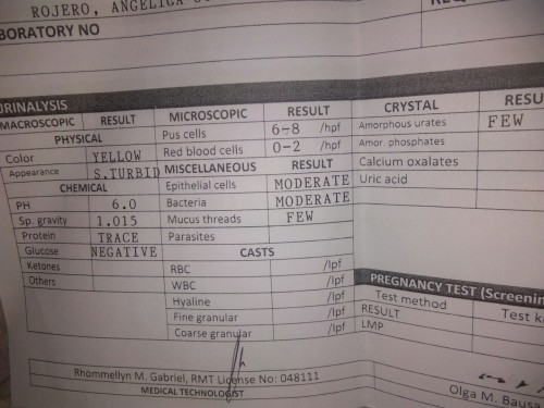 May uti po ba ko? Yan po result ng urine test ko d ko pa napabasa kay ob next week pa check up ko