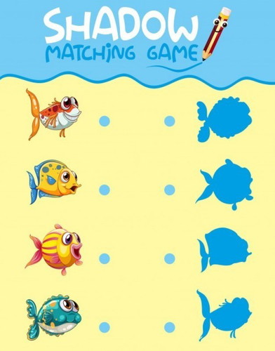 Shadow matching game for kids