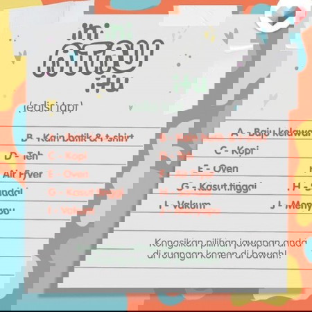 Jom main ini atau itu! Komen pilihan anda๐