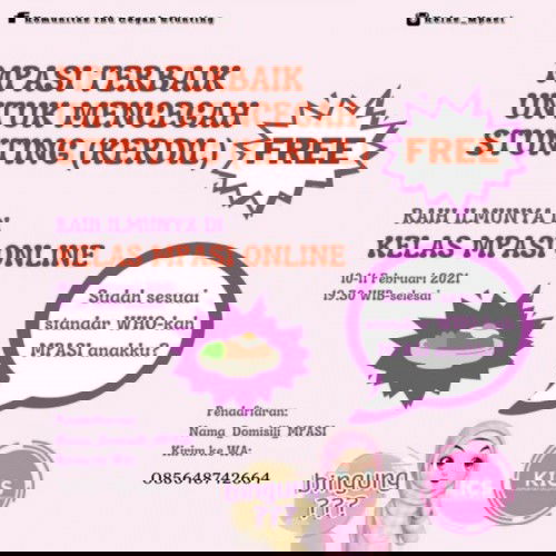 Kelas MPASI Free (close 8 Feb 2021)