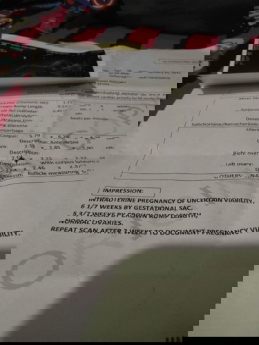 ung una kong ultrasound 6week and 1 day then after 2weeks 6weeks and 2 days lang walang heartbeat..