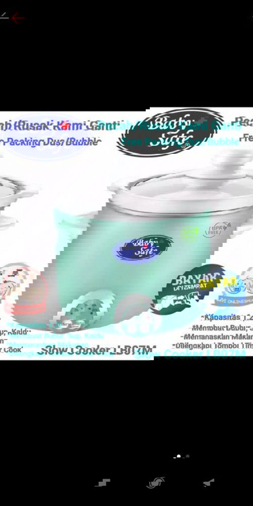 Slow cooker baby safe tipe LB07M