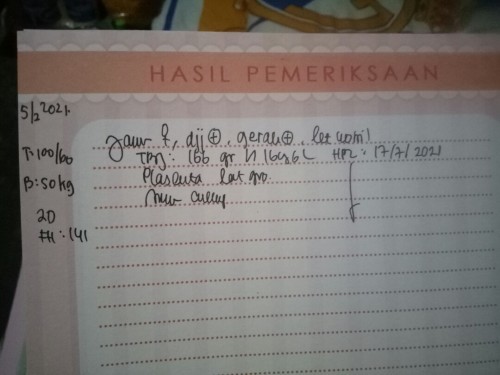 Selamat pagi bunda, maaf mau tanya?  Kemarin waktu tgl 5 feb 21 saya usg..  Usia kandungan sy 17w 5h