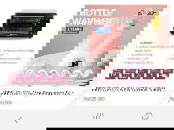 Bottle warmer dan oven preloved
