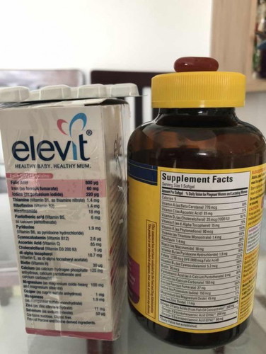 E bầu 8-9w, em duoc tặng 2 loai vitamin (Elevit & Prenatal). Prenatal e dang uong dở ma co phu hop giai doan nay k a?