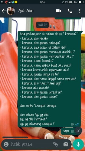 sedang ada di titik jenuh.😊