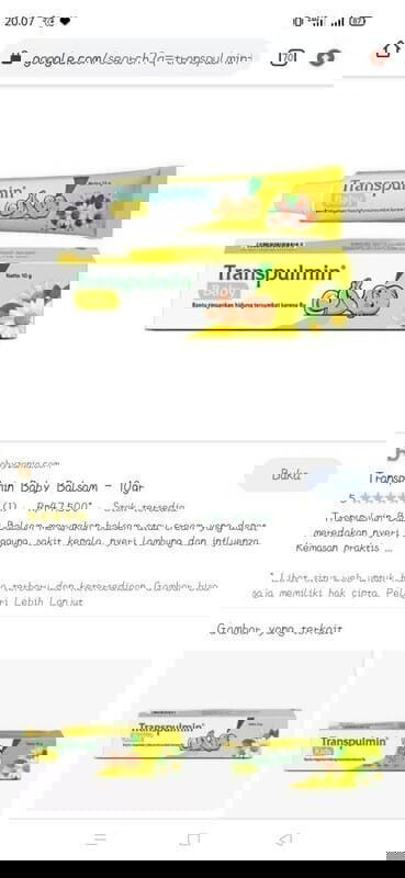 Transpulmin balsam for baby