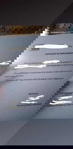 Certificate of employment or certificate of separation??