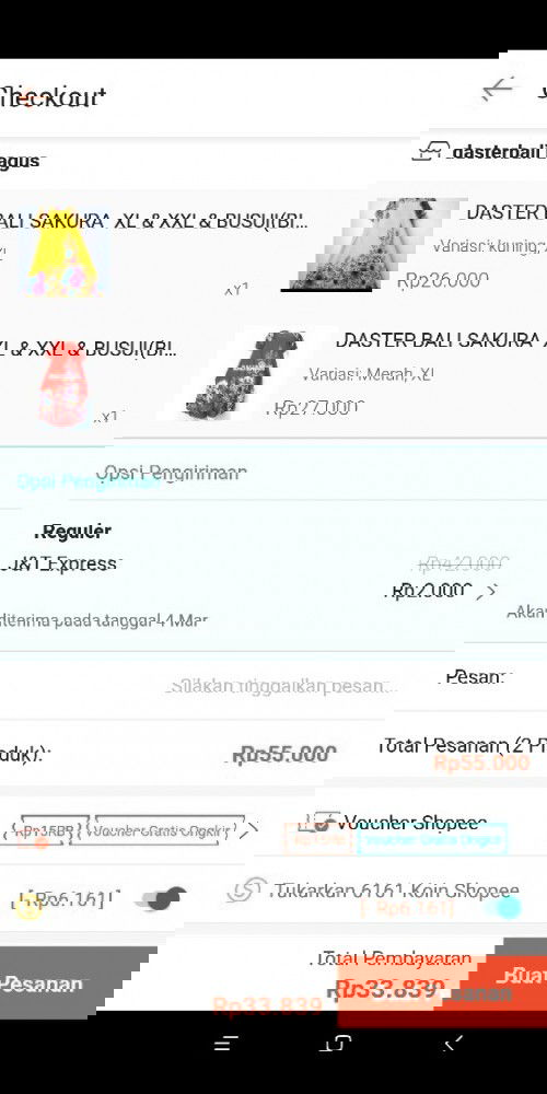 Daster Bali 2 hny 30an aja