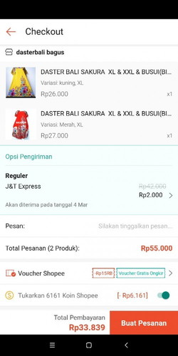 Daster Bali 2 hny 30an aja