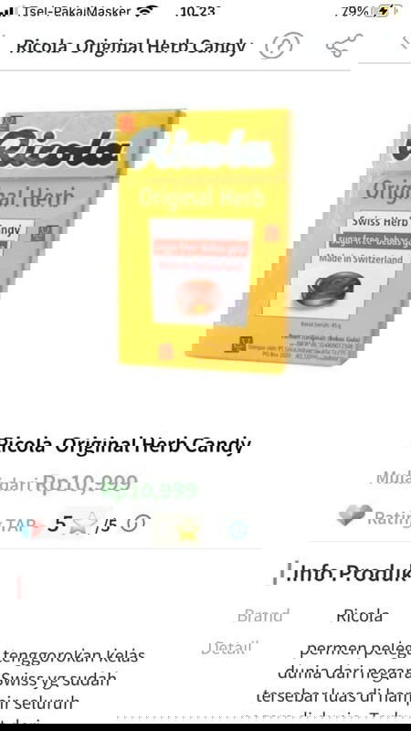 Beli permen ricola utk pereda mual karena tau dr aplikasi ini!