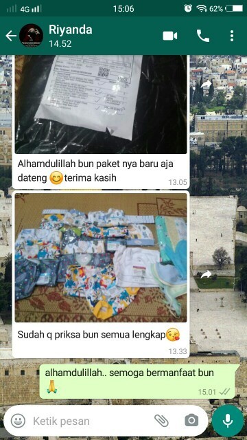 Bantuan baju bayi sudah sampai