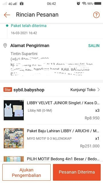 Bantuan baju bayi sudah sampai