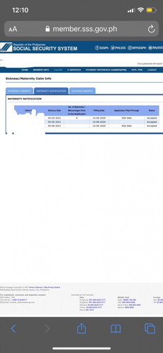 Sss - maternity notification