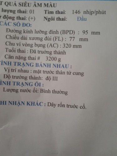 e 38 tuần siêu âm thai nói nhau bám thấp với dây rốn trước cổ có sao ko? có sinh thường đk