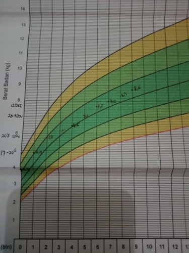 Grafik perkembangan berat badan